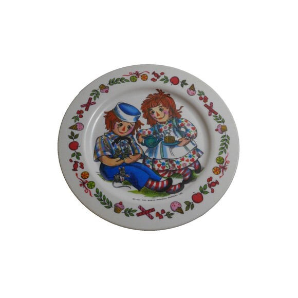 Bobbs Merrill 1969 Vintage Raggedy Ann & Andy Oneida Deluxe Plate #3119 - Picture 2 of 5